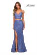 Picture of: Two Piece Lace Dress with Sheer Top and Rhinestones in Periwinkle, Style: 28590, Detail Picture 6
