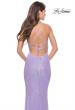 Picture of: Simple Line Sequin Dress with Lace Up Back in Periwinkle, Style: 31362, Detail Picture 6