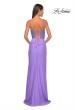 Picture of: Fitted Jersey Gown with Pretty Beaded Rhinestone Illusion Bodice in Periwinkle, Style: 32089, Detail Picture 6