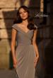 Picture of: Long Jersey Dress with Ruching and Cap Sleeves, Style: 25206, Detail Picture 1
