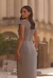 Picture of: Long Jersey Dress with Ruching and Cap Sleeves, Style: 25206, Detail Picture 2