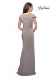 Picture of: Satin Floor Length Gown with Ruched Detailing in Pewter, Style: 26523, Detail Picture 5