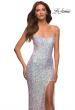 Picture of: Iridescent Long Sequin Prom Dress with Slit in Pink, Main Picture