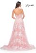 Picture of: Sequin Lace Print Tulle A-Line Prom Dress with Illusion Bodice in Pink, Style: 32223, Detail Picture 11