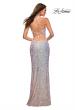 Picture of: Iridescent Long Sequin Prom Dress with Slit in Pink, Back Picture