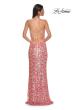 Picture of: Sequin Paillette Pink Prom Dress with Slit in Pink , Style 32550, Back Picture