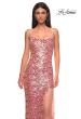 Picture of: Sequin Paillette Pink Prom Dress with Slit in Pink , Style 32550, Detail Picture 1