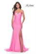 Picture of: Dramatic Jersey Rhinestone Gown with Train in Pink, Style: 30768, Detail Picture 2