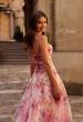 Picture of: Beautiful Floral Organza Print Dress with Slit in Pink , Style 32686, Detail Picture 2