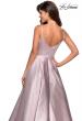 Picture of: Metallic Long Evening Gown with Plunging Neckline in Pink, Style: 27322, Detail Picture 3