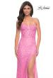 Picture of: Stretch Lace Dress with Bustier Bodice and Illusion Back in Pink, Style: 32298, Detail Picture 3