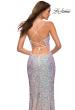 Picture of: Iridescent Long Sequin Prom Dress with Slit in Pink, Detail Picture 4