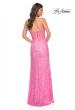 Picture of: Stretch Lace Dress with Bustier Bodice and Illusion Back in Pink, Style: 32298, Detail Picture 4