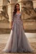 Picture of: Two Tone Tulle A-line Dress with Beaded Lace Applique in Pink Silver, Style: 32605, Main Picture