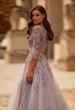Picture of: Two Tone Tulle A-line Dress with Beaded Lace Applique in Pink Silver, Style: 32605, Detail Picture 2