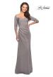 Picture of: Classic Long Dress with Three Quarter Sleeves in Platinum, Style: 25148, Main Picture