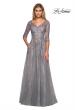 Picture of: Long Lace Gown with Sheer Sleeves and Pockets in Platinum, Style: 26959, Main Picture