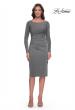 Picture of: Short Simple Jersey Dress with Flattering Ruching in Platinum, Style: 31015, Main Picture