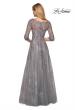 Picture of: Long Lace Gown with Sheer Sleeves and Pockets in Platinum, Style: 26959, Back Picture