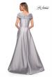 Picture of: Long A Line Off the Shoulder Gown with Pockets in Platinum, Detail Picture 3