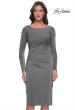 Picture of: Short Simple Jersey Dress with Flattering Ruching in Platinum, Style: 31015, Detail Picture 5