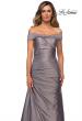 Picture of: Off the Shoulder Satin Evening Dress with Pleating, Style: 28103, Detail Picture 6