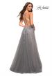 Picture of: Gorgeous Lace and Tulle Ball Gown with High Slit in Silver, Style: 30591, Back Picture
