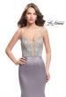 Picture of: Mermaid Prom Dress with Beaded Top and Strappy Back in Platinum, Style: 24691, Detail Picture 3