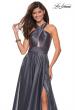 Picture of: Tone Tone Satin Dress with Wrap Around High Neckline in Platinum, Style: 27151, Detail Picture 3
