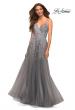 Picture of: Gorgeous Lace and Tulle Ball Gown with High Slit in Silver, Style: 30591, Detail Picture 3