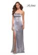Picture of: Simply Chic Strapless Stretch Satin Long Gown in Platinum, Style 29807, Detail Picture 6
