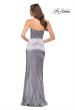 Picture of: Simply Chic Strapless Stretch Satin Long Gown in Platinum, Style 29807, Detail Picture 7