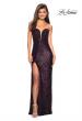 Picture of: Sultry sequin Dress with Sweetheart Strapless Top in Plum, Style: 27670, Main Picture