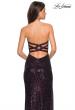 Picture of: Sultry sequin Dress with Sweetheart Strapless Top in Plum, Style: 27670, Back Picture