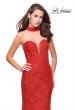 Picture of: Strapless Beaded Lace Mermaid Dress with T Back in Poppy Red, Style: 26261, Detail Picture 3