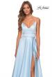 Picture of: A-line Gown with Double Rhinestone Belt Detail in Powder Blue, Style: 28385, Detail Picture 8