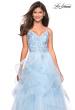 Picture of: Floor Length Tulle Dress with Floral Embellishments in Powder Blue, Style: 27579, Detail Picture 4