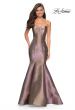 Picture of: Metallic Jersey Mermaid Strapless Prom Dress in Purple/Gold, Style: 27638, Main Picture