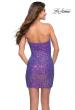 Picture of: Unique Multi Sequin Strapless Dress with Slit in Purple, Style 30988, Back Picture