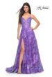 Picture of: Unique Sequin Lace A-line Prom Dress with High Slit in Purple, Style: 32291, Main Picture