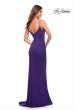 Picture of: Simple Jersey Gown with V Neckline and Slit in Purple, Style: 30072, Detail Picture 10