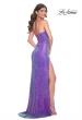 Picture of: Bustier Sequin Neon Prom Dress with Lace Up Back in Purple, Style: 31965, Detail Picture 10
