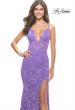 Picture of: Unique Stretch Lace Prom Dress with Sheer Bodice in Purple, Style: 31249, Detail Picture 12