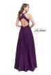Picture of: Long Sparkling Prom Dress with High Neck and Cut Outs in Purple, Style: 26073, Back Picture