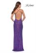 Picture of: Stretch Sequin Dress with Open Back in Purple, Style: 31209, Back Picture