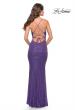 Picture of: Sequin Stretch Long Prom Dress with Banded Waist in Purple, Style: 31409, Back Picture
