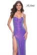 Picture of: Bustier Sequin Neon Prom Dress with Lace Up Back in Purple, Style: 31965, Detail Picture 19