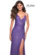 Picture of: Vibrant Wrap Style Sequin Dress with Slit in Purple, Detail Picture 2