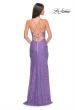 Picture of: Stretch Sequin Fitted Prom Dress with Open Back in Purple, Style: 32330, Detail Picture 2
