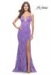 Picture of: Unique Stretch Lace Prom Dress with Sheer Bodice in Purple, Style: 31249, Detail Picture 3